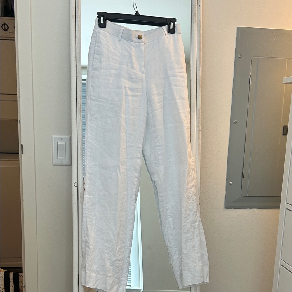 J.Crew Ivory Linen Trousers
